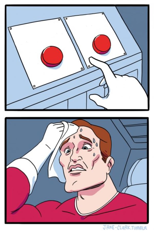 Two Buttons meme about SteadyStraps